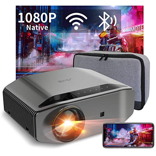 Proyector de video Artlii - Energon Plus, proyector de video Full HD, retroproyector nativo 1920X1080P, proyector de sonido estéreo, Max 250 '', compatible con HDMI, PC, Mac, iPhone y PS4 / XBOX / Switch